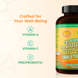 Youngevity tabletas sobre fondo natural con hierbas que resaltan origen vegetal