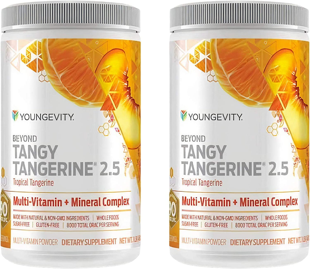 Youngevity envase frontal BTT 2.5 mostrando diseño y porciones