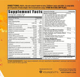 Youngevity polvo textura cercana que evidencia mezcla fina y disolución rápida
