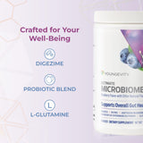 Youngevity bote junto a una mano para comparar tamaño real