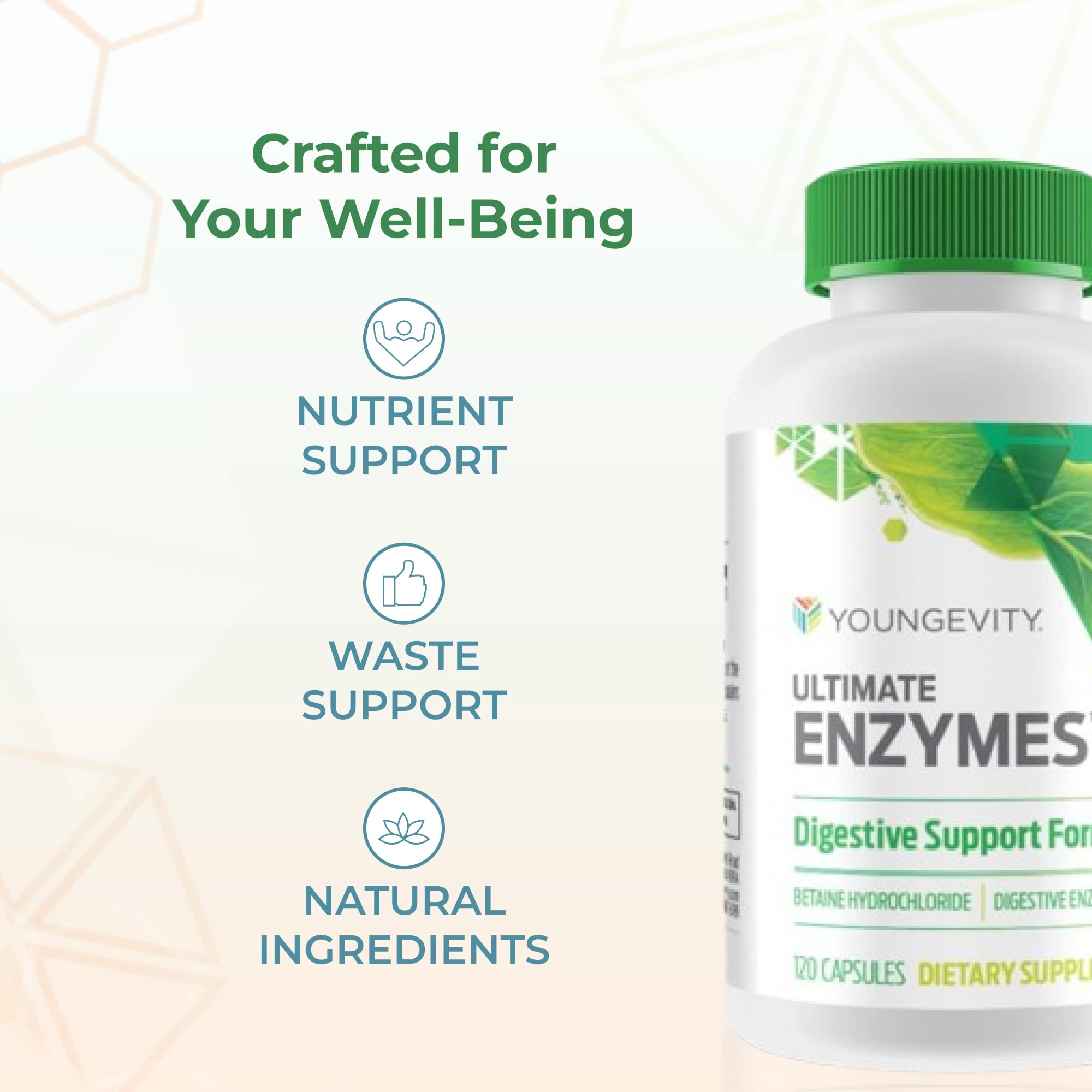 Youngevity cápsulas al lado de una moneda para comparar tamaño