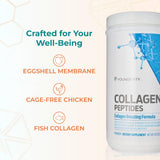 Youngevity etiqueta con lista de colágenos y tipos I II III V X