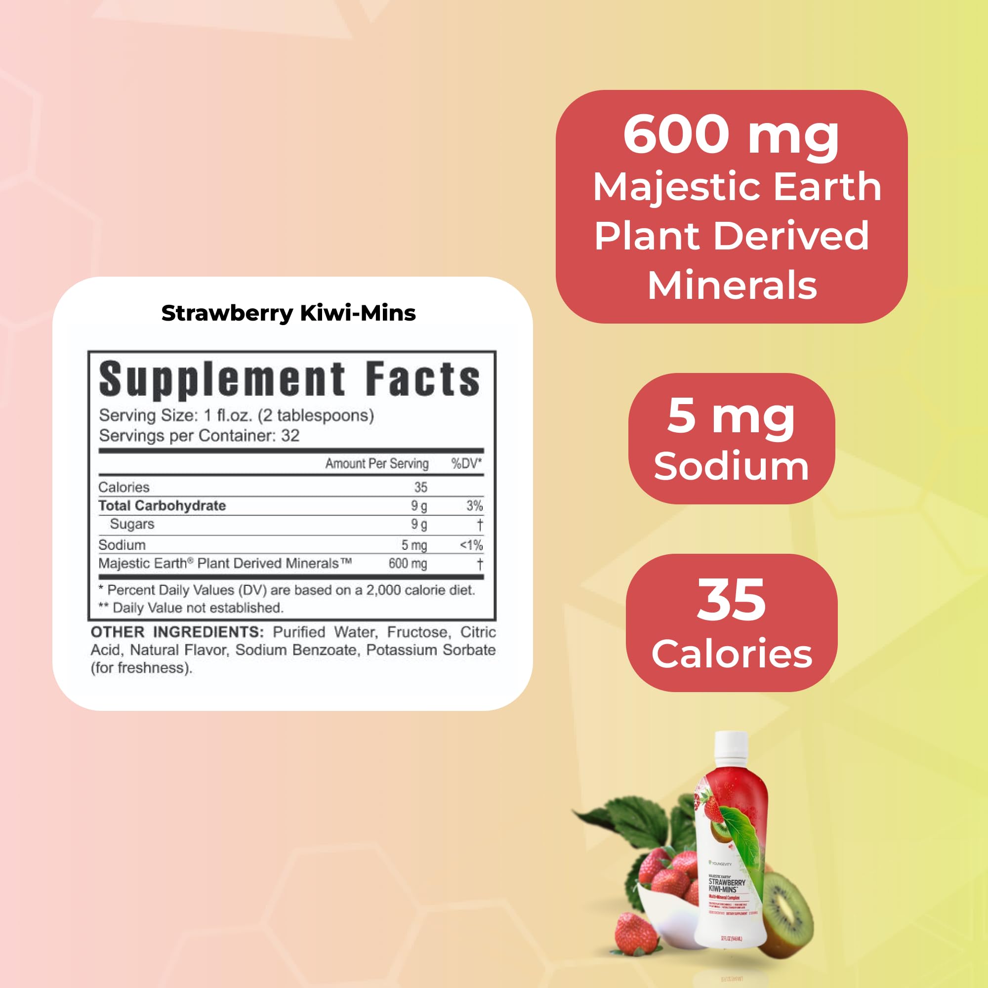 Youngevity detalle etiqueta ingredientes y lista de 77 minerales