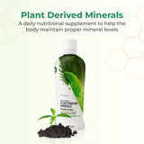 Youngevity primer plano de la etiqueta mostrando origen de humic shale y beneficios