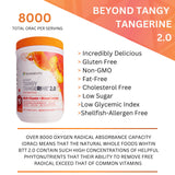 Youngevity etiqueta con tabla nutricional, beneficio transparencia de ingredientes