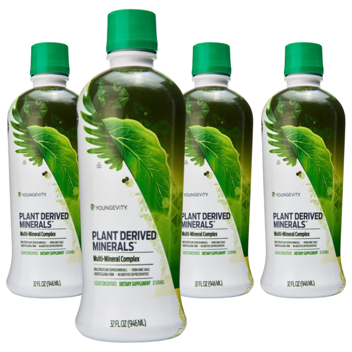 Youngevity frente del pack 32 oz 4 unidades mostrando envase y cantidad beneficiosa