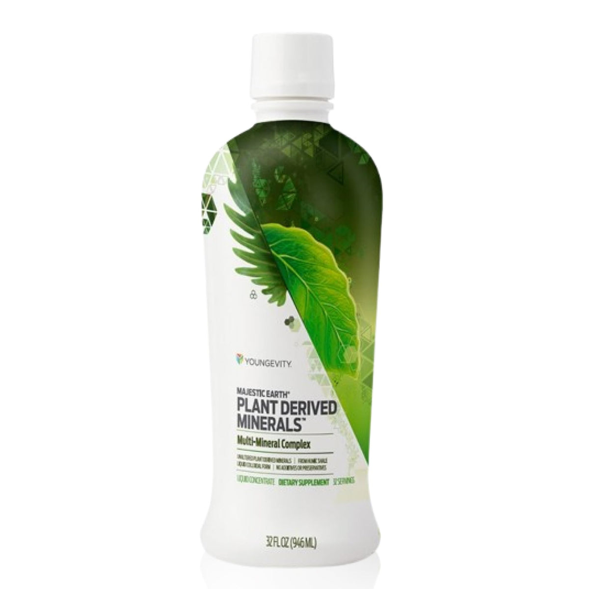 Youngevity frasco frontal con etiqueta clara y fácil identificación del producto