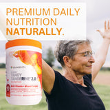 Youngevity bebida preparada en vaso, sabor cítrico durazno y energía diaria
