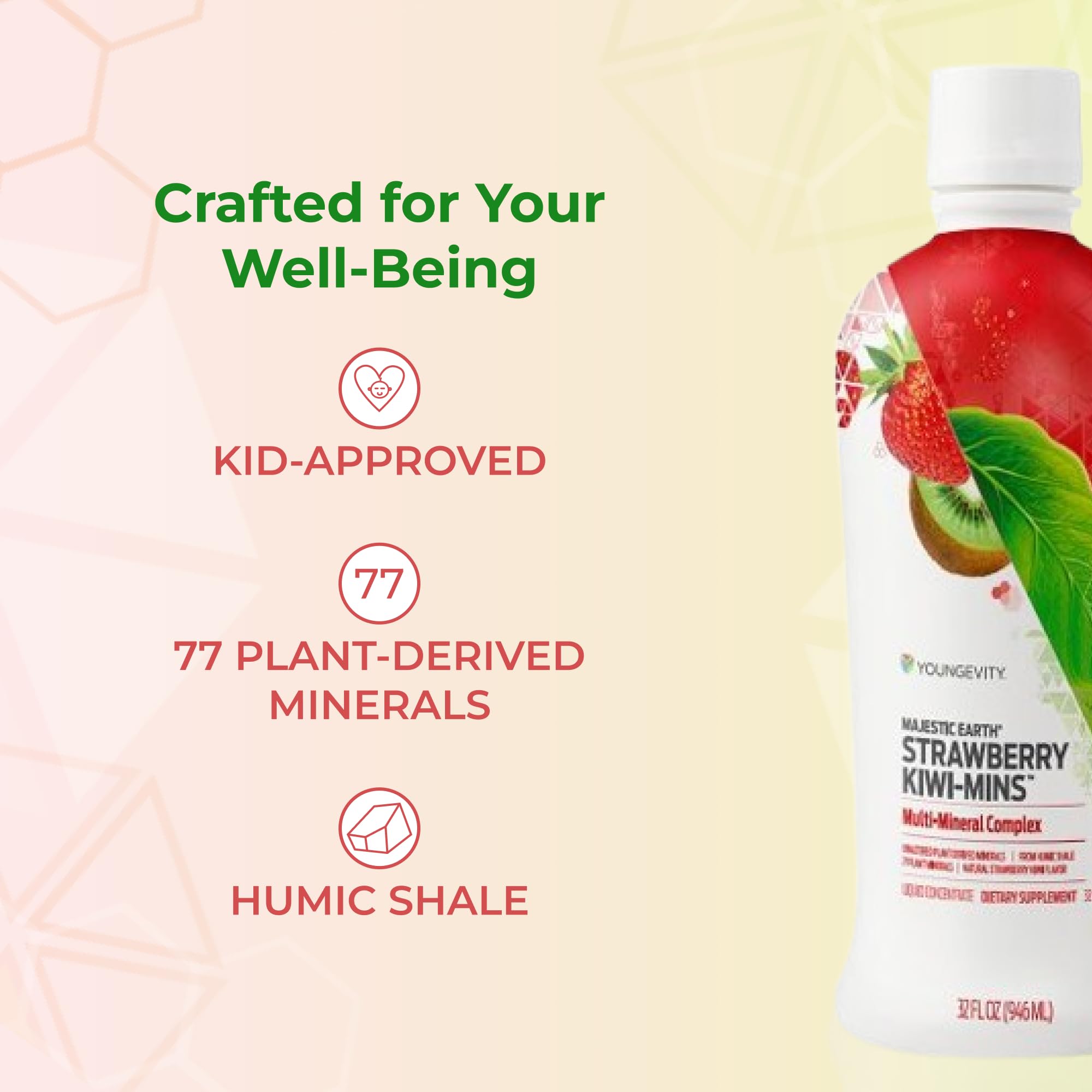 Youngevity mezcla en vaso con agua mostrando fácil consumo