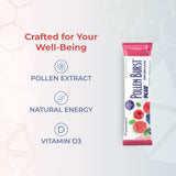Youngevity Projoba primeros planos de polen e ingredientes nutritivos