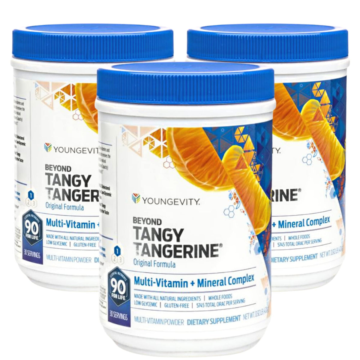 Youngevity envase frontal mostrando etiqueta y beneficios visibles