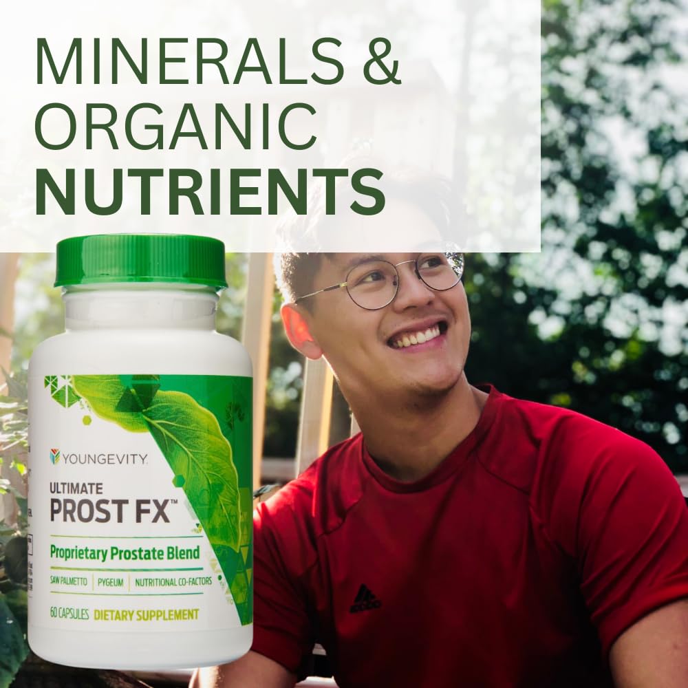 Youngevity frasco junto a mano para comparar tamaño y cantidad