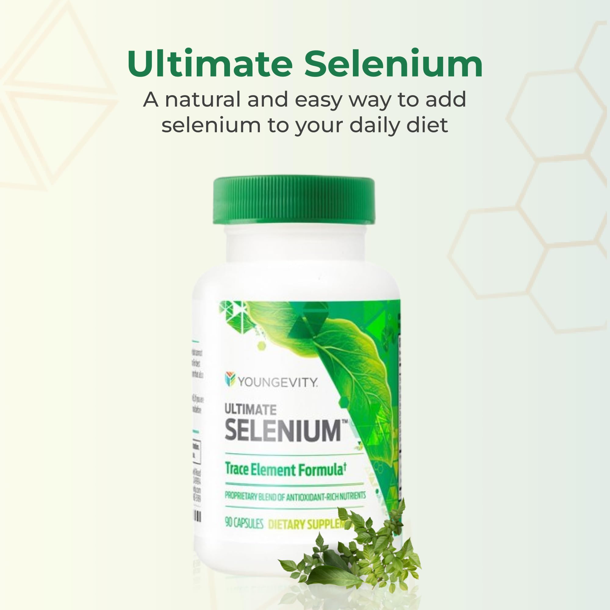 Primer plano de una cápsula Youngevity Ultimate Selenium, detalle que sugiere absorción eficaz