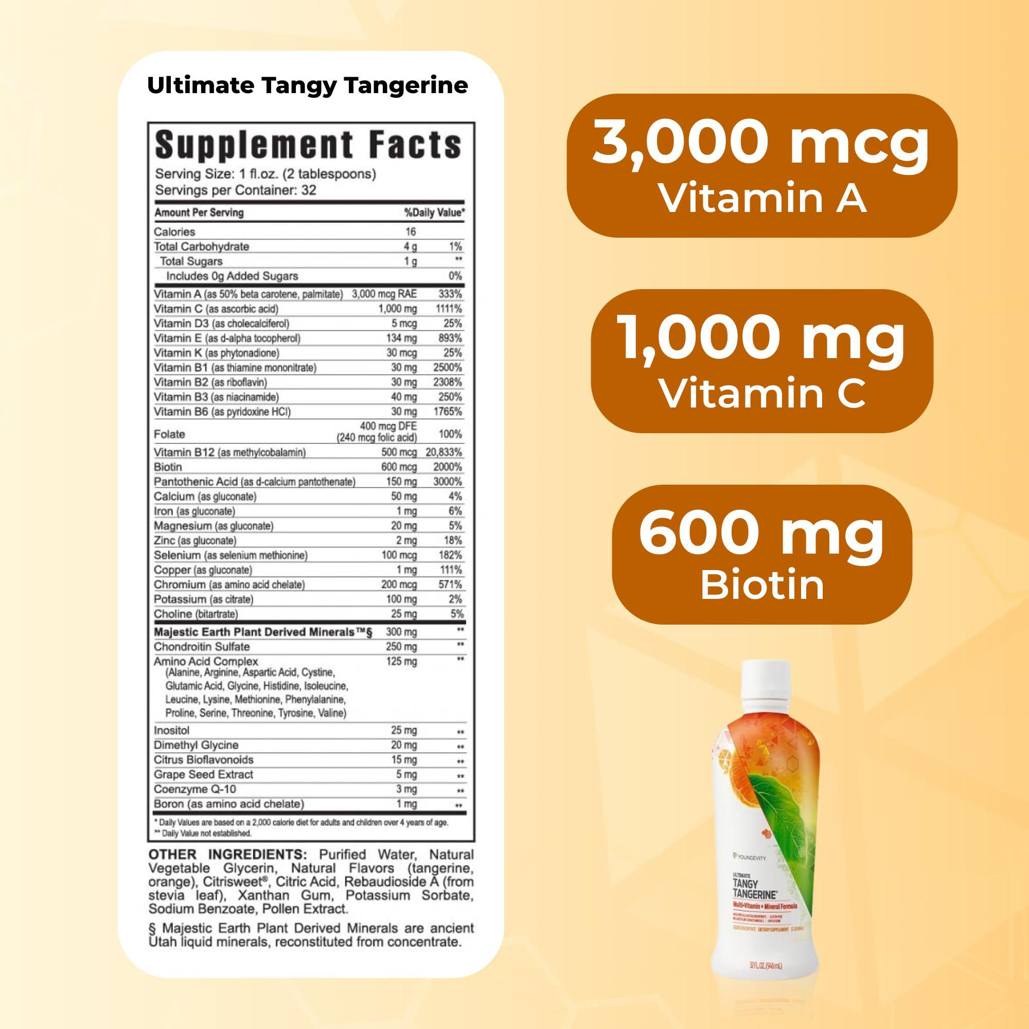 Youngevity mezcla en smoothie de mandarina para energía y gusto