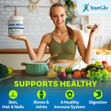 YounGlo Research cuchara con porción para visualizar tamaño y gramos de proteína