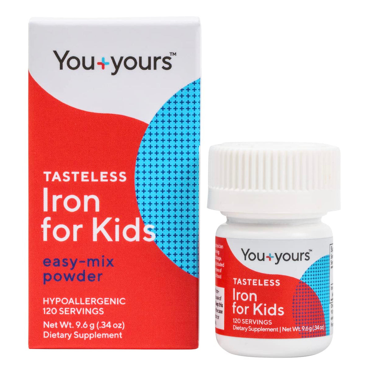 You+yours envase frontal mostrando 120 porciones y etiquetado claro