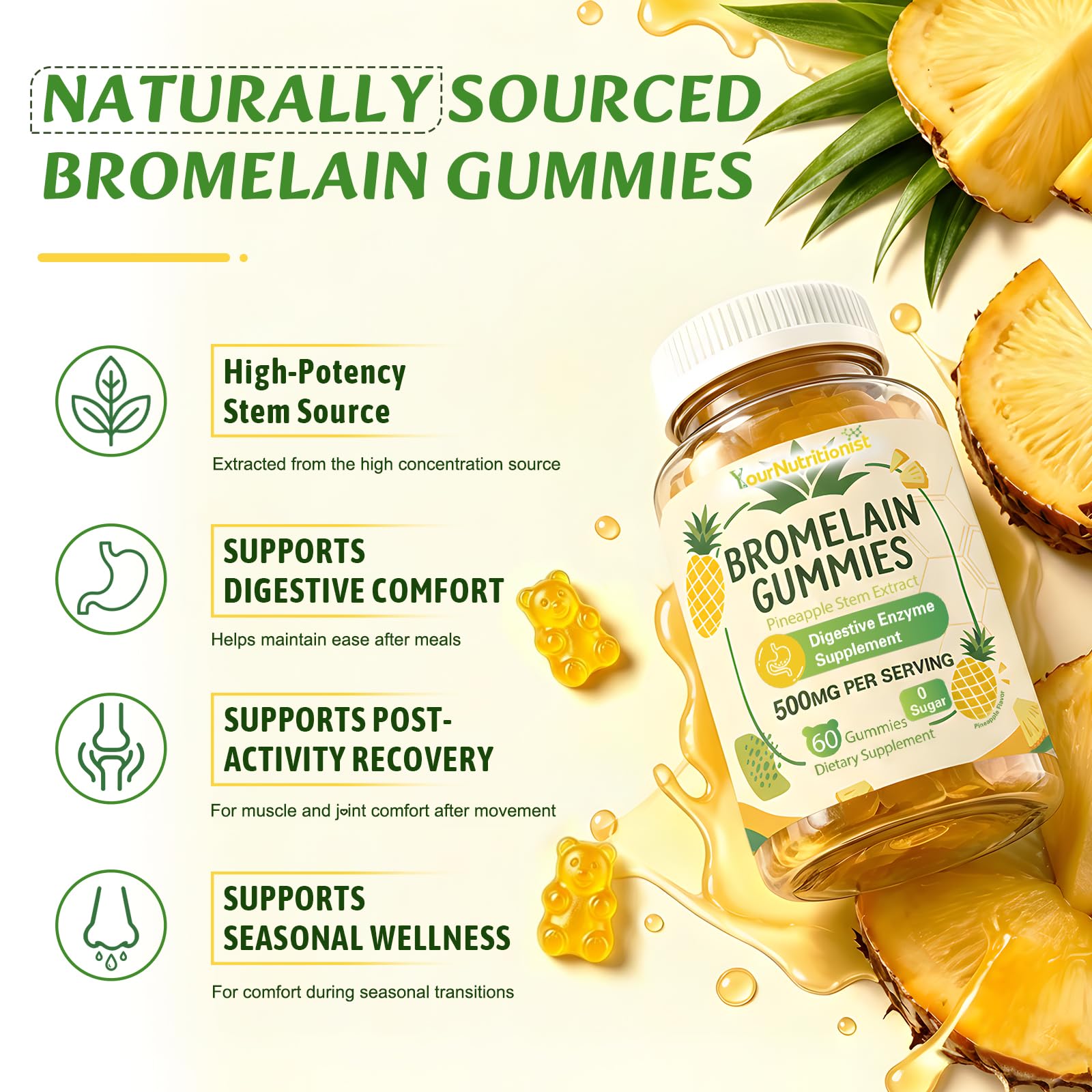 Your Nutritionist primera plano de textura de gominola destacando suavidad masticable