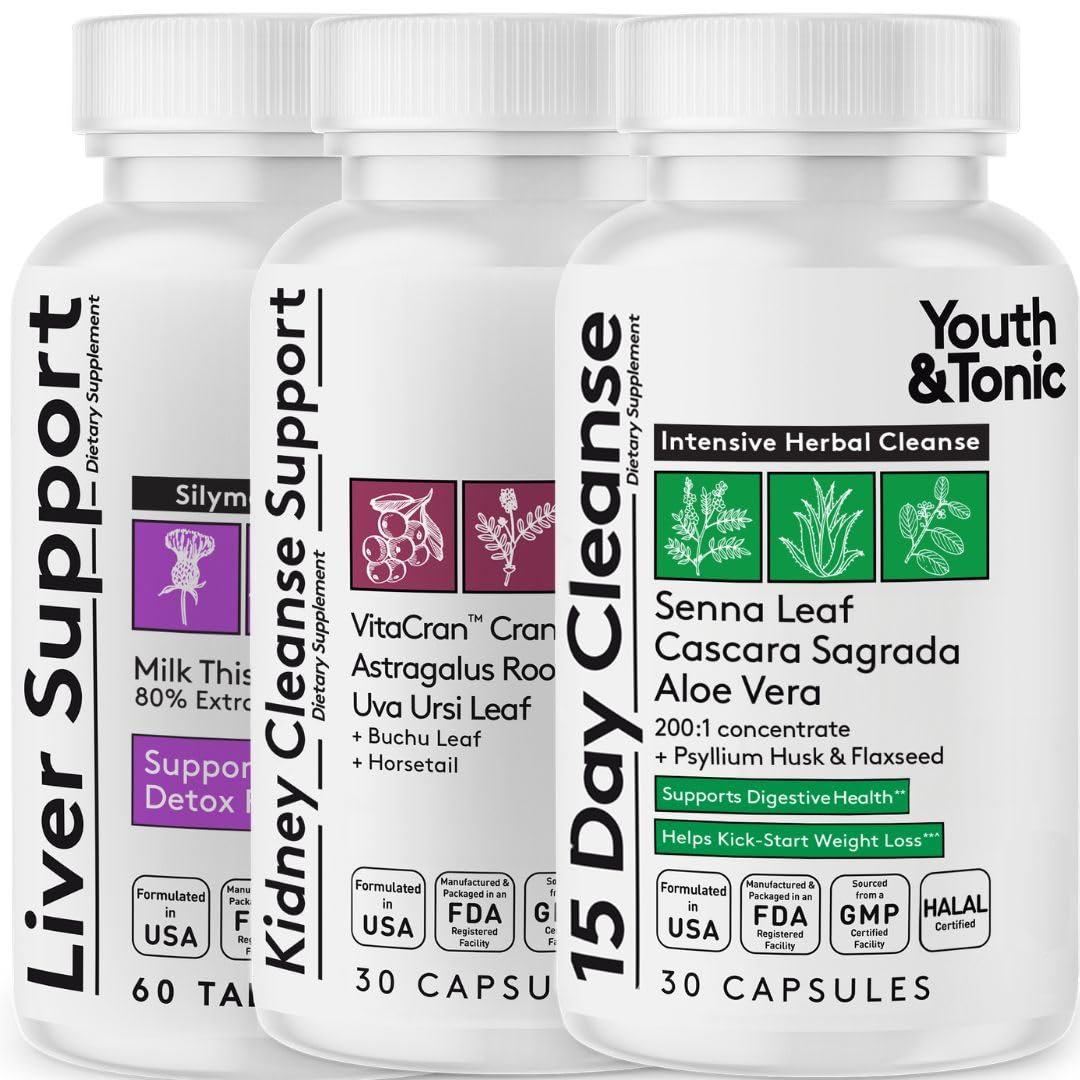 Youth & Tonic frontal del empaque mostrando el kit para detox completo y claridad