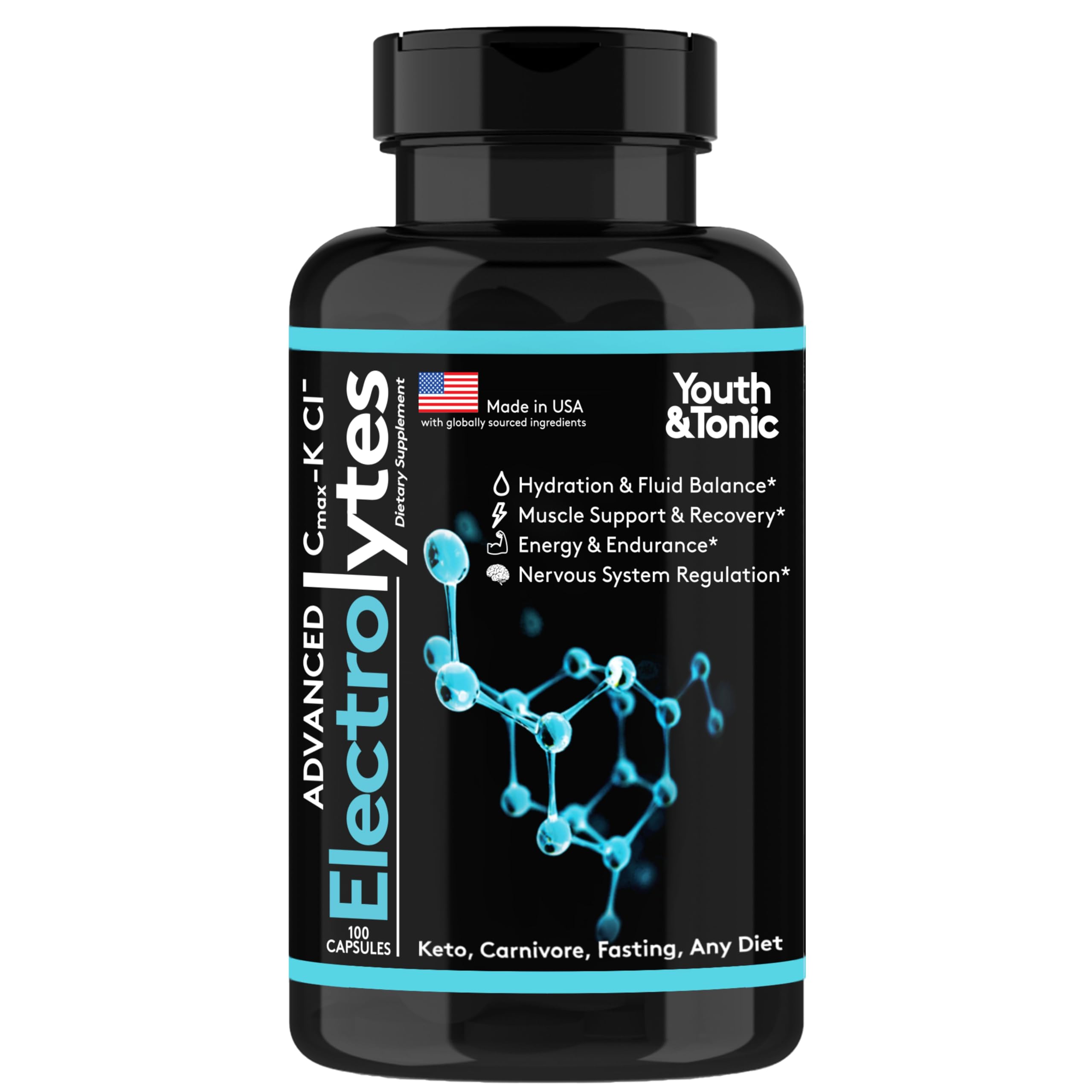 Youth & Tonic envase frontal claro mostrando beneficios y sin azúcares