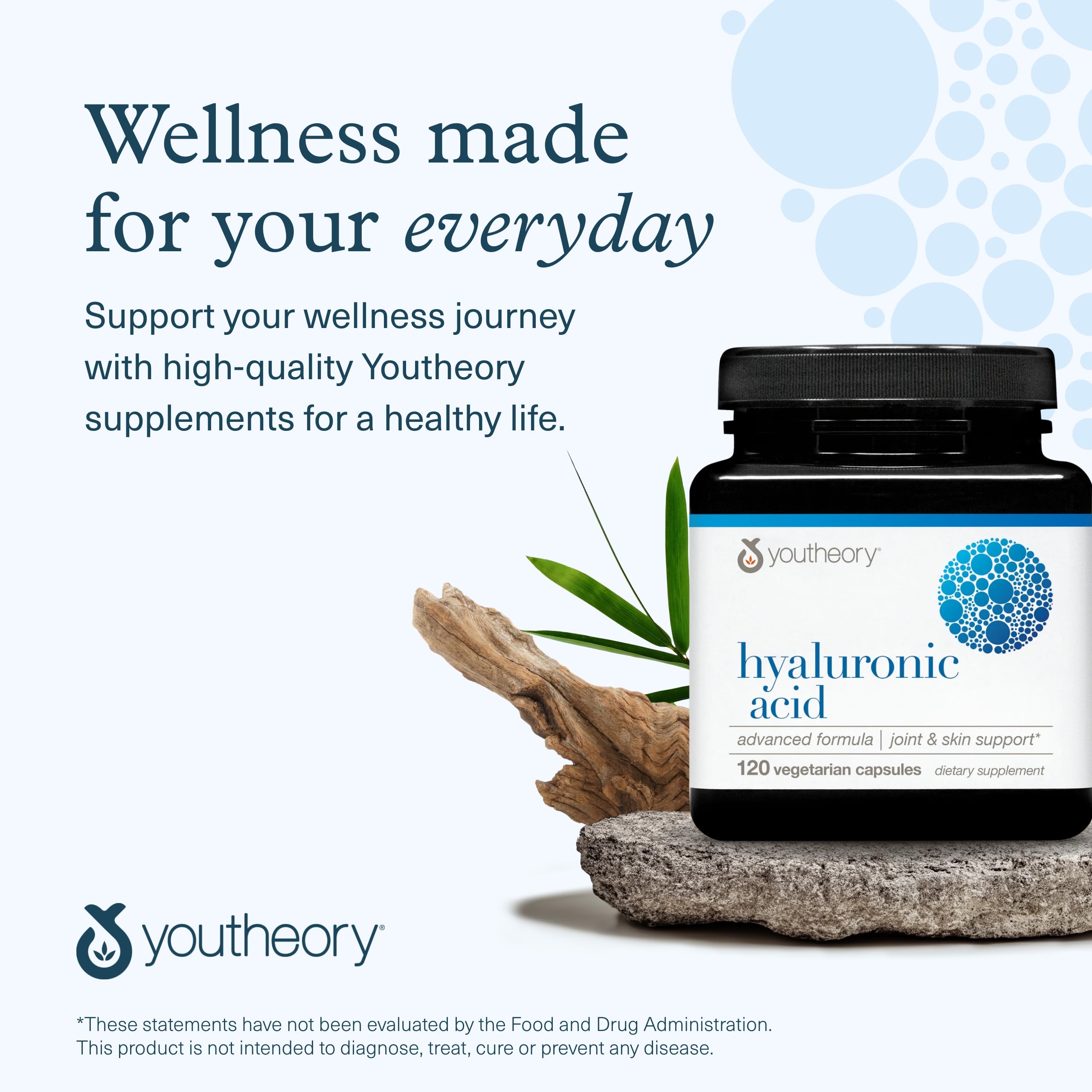 Youtheory estilo de vida activo: frasco en entorno saludable para inspiración de uso