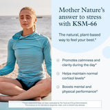 Etiqueta de Youtheory Ashwagandha con información de KSM-66 y orgánico