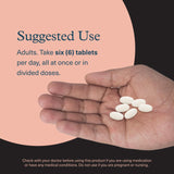 Youtheory etiqueta nutricional legible resaltando 5,000 mg y vitaminas incluidas