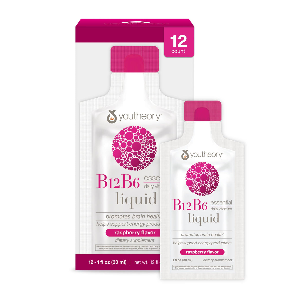 Youtheory frontal con sobres, presenta conveniencia y dosis diaria