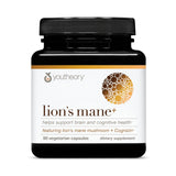Youtheory envase frontal de Lion's Mane+ mostrando diseño y beneficios