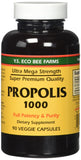 YS Organic frasco frontal de própolis crudo 1000mg, presentación práctica y durable