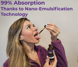 ALL SLIMMING HERBS YuSleep botella inclinada destacando el diseño portátil