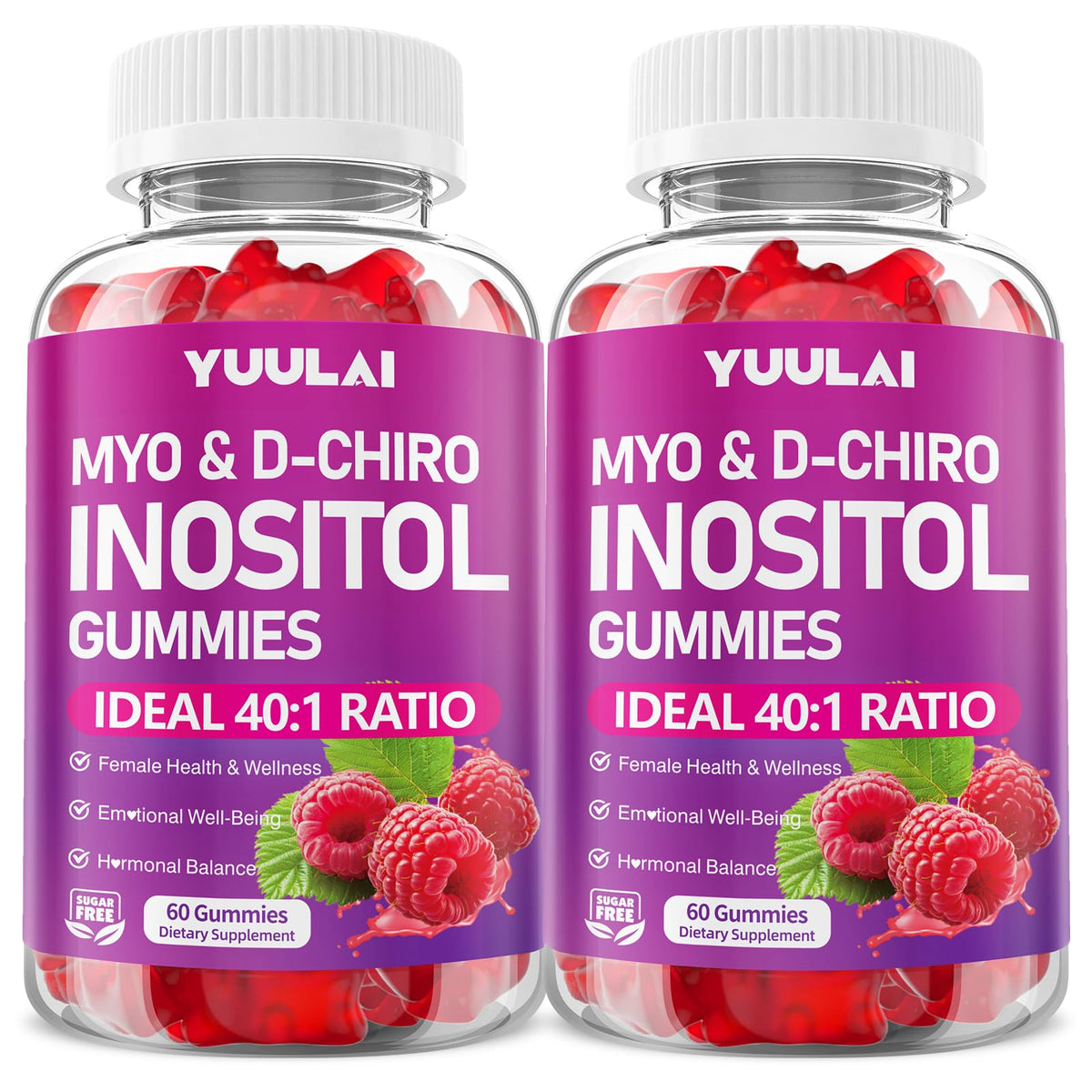 YUULAI envase frontal de gomitas con información visible y fácil identificación