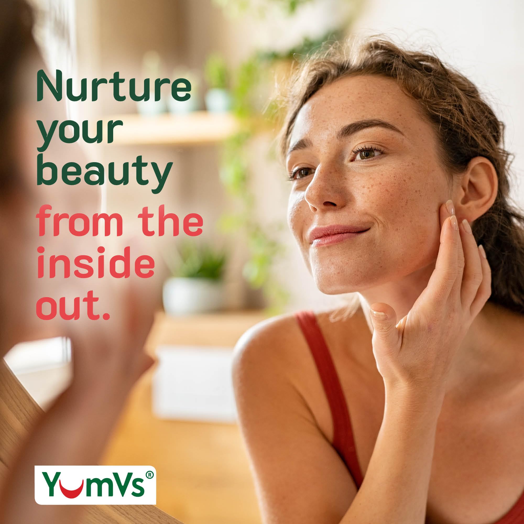 YUM-V'S escena lifestyle con frambuesas, evoca sabor natural y disfrute diario