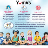 YUM-V'S gominola junto a moneda para comparar tamaño y porción