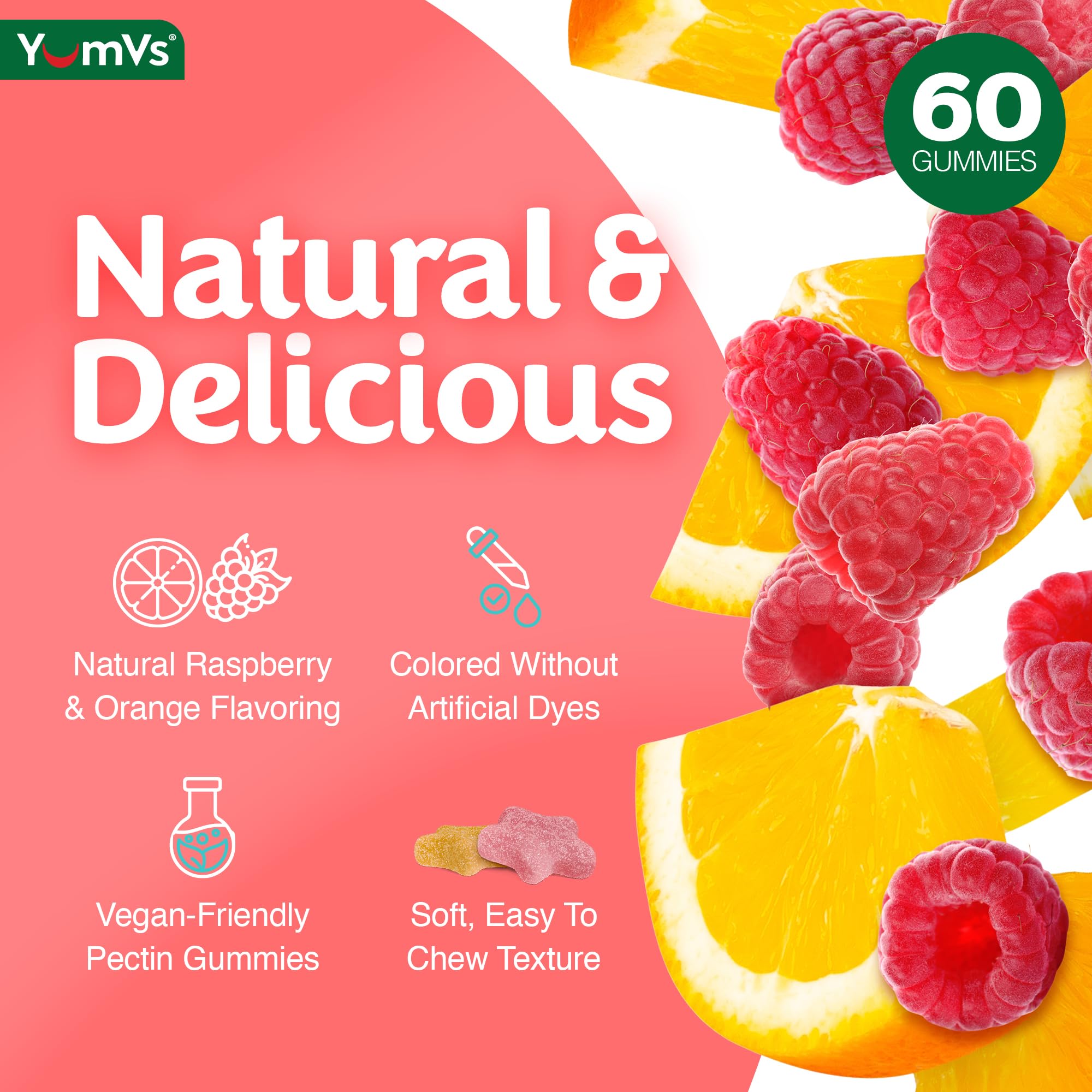 YUM-V'S gominolas en mano ilustra porción y conveniencia portátil