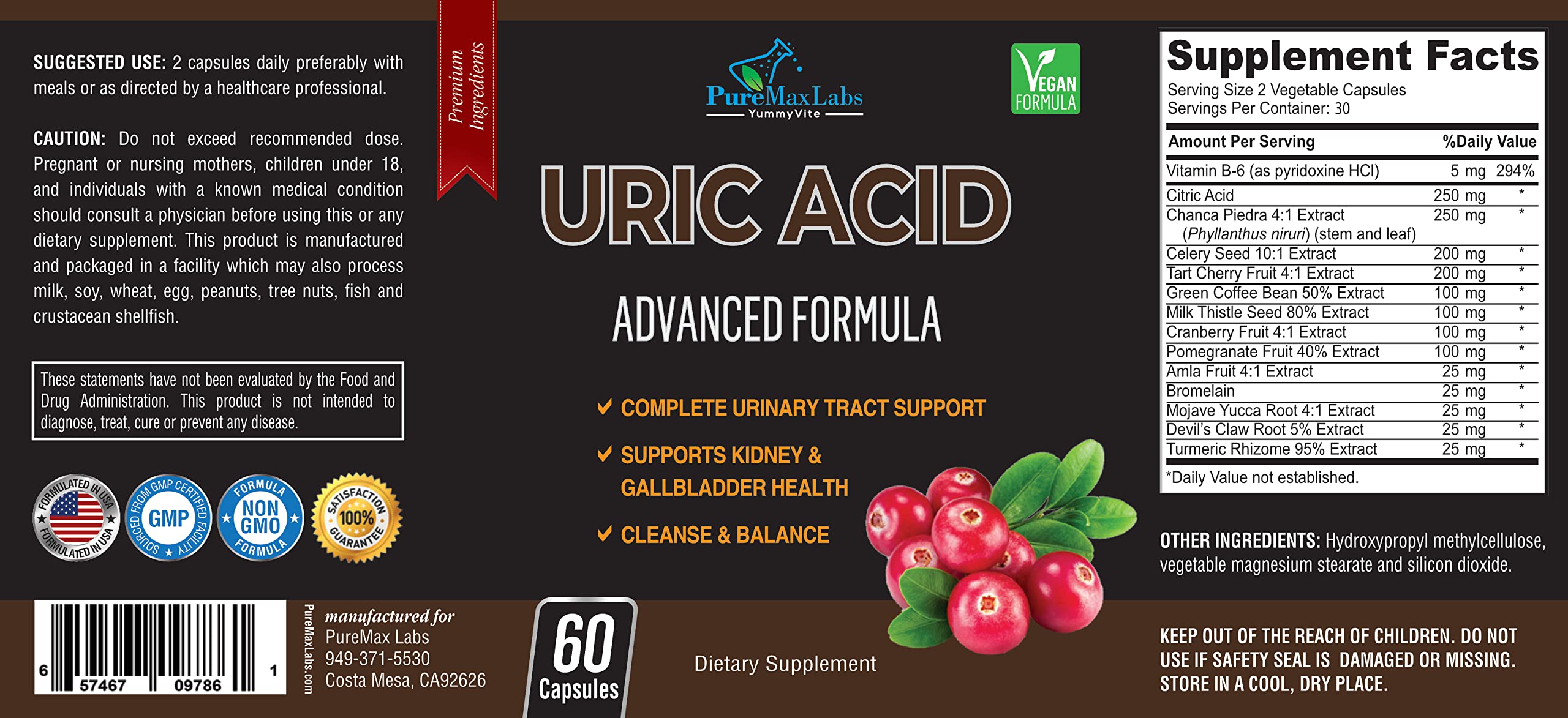 YUMMYVITE primer plano de granada y cereza ácida que ilustra antioxidantes