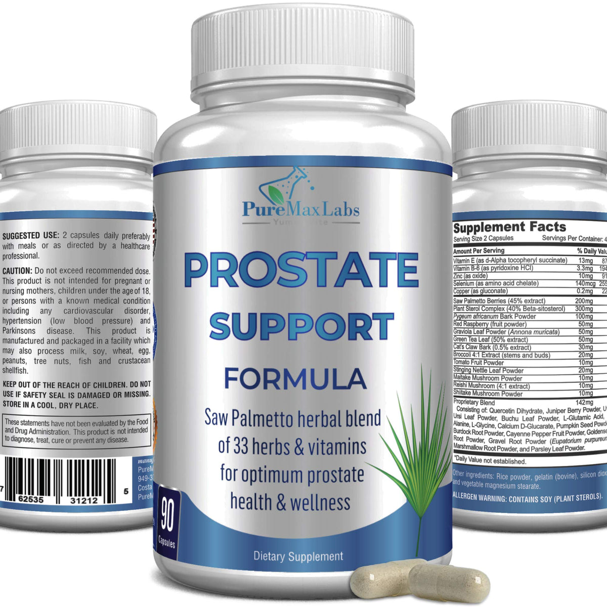 YUMMYVITE envase frontal Prostate Support mostrando presentación y beneficios