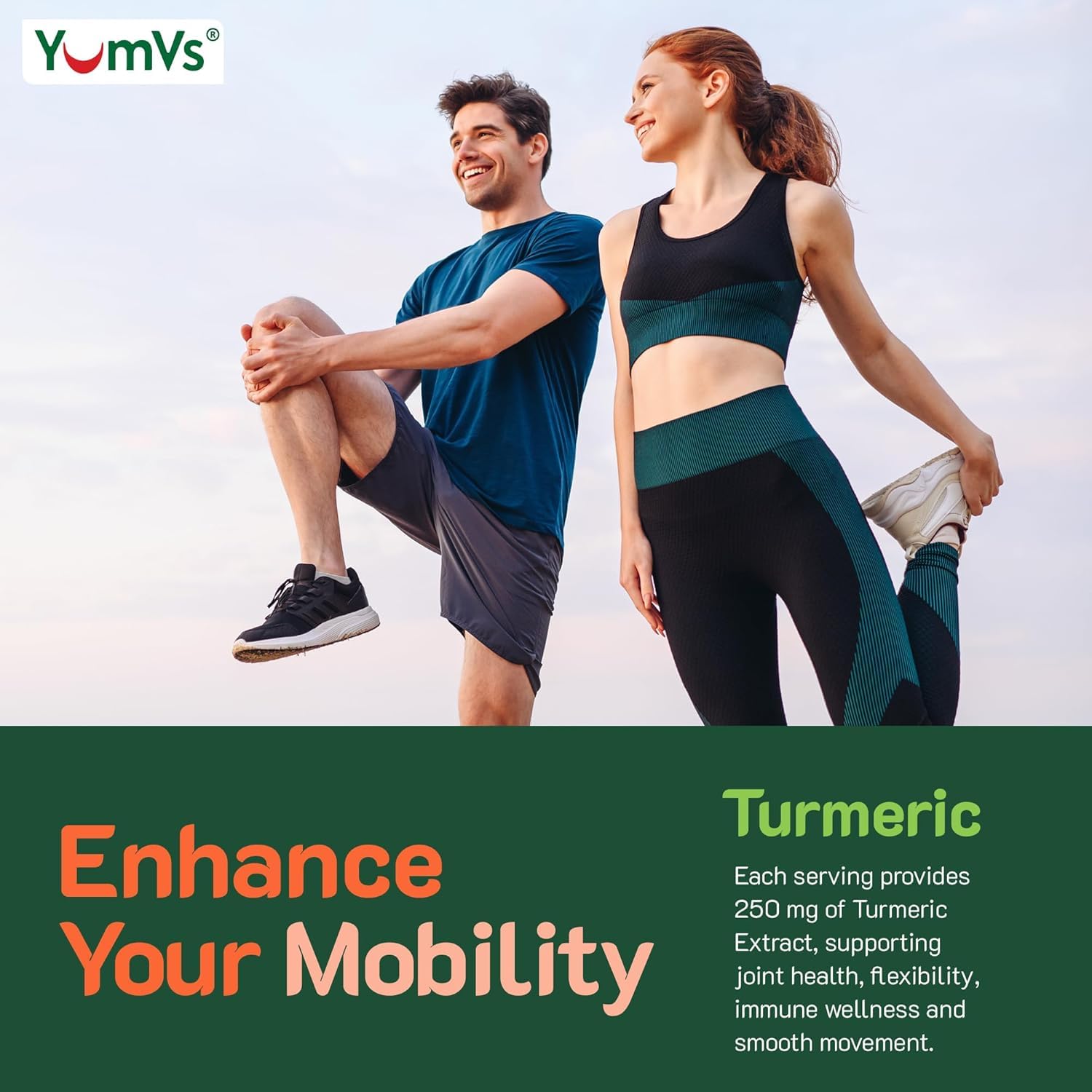 Comparación de tamaño YUM-V'S gomita junto a una moneda para referencia de escala