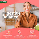 comparación de tamaño YUM-V'S con moneda para visualizar porción y dosificación práctica