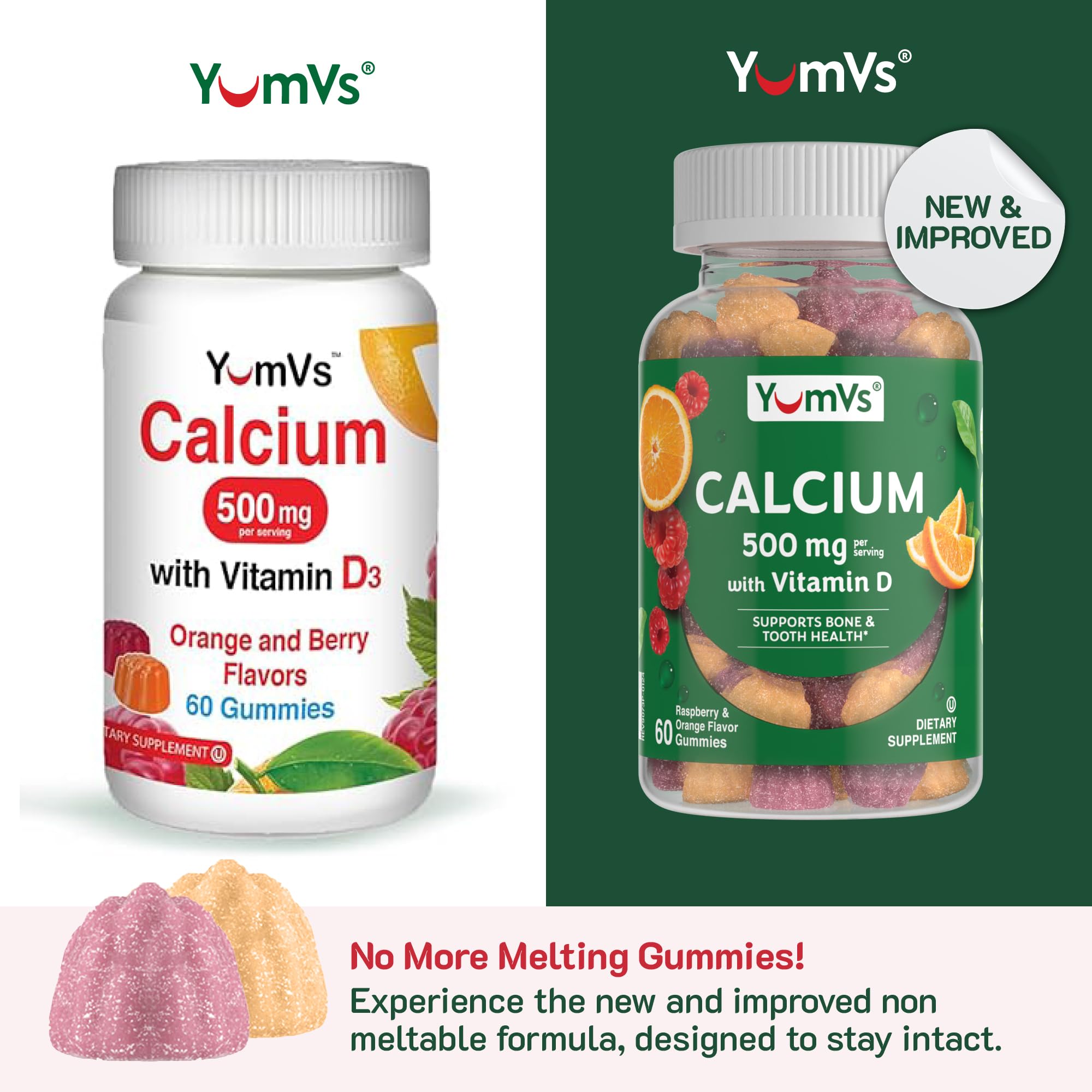 YUM-V'S primer plano de gominola, textura no-meltable y aspecto apetecible