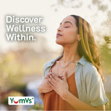 YUM-V'S estilo de vida con persona activa disfrutando las gomitas antes del ejercicio