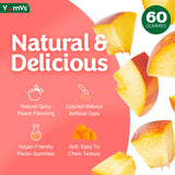 etiqueta YUM-V'S con información nutricional y beneficios para tranquilizar al comprador