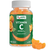 YUM-V'S frente del envase mostrando 100 unidades y beneficios