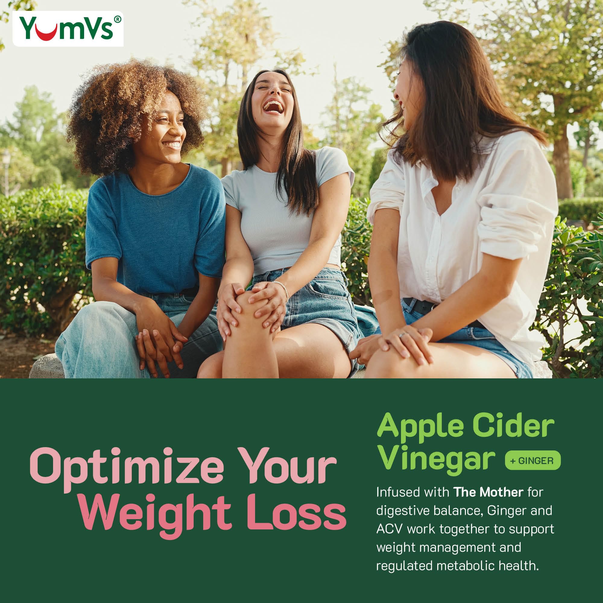 YUM-V'S gomitas en mano mostrando tamaño y facilidad de consumo