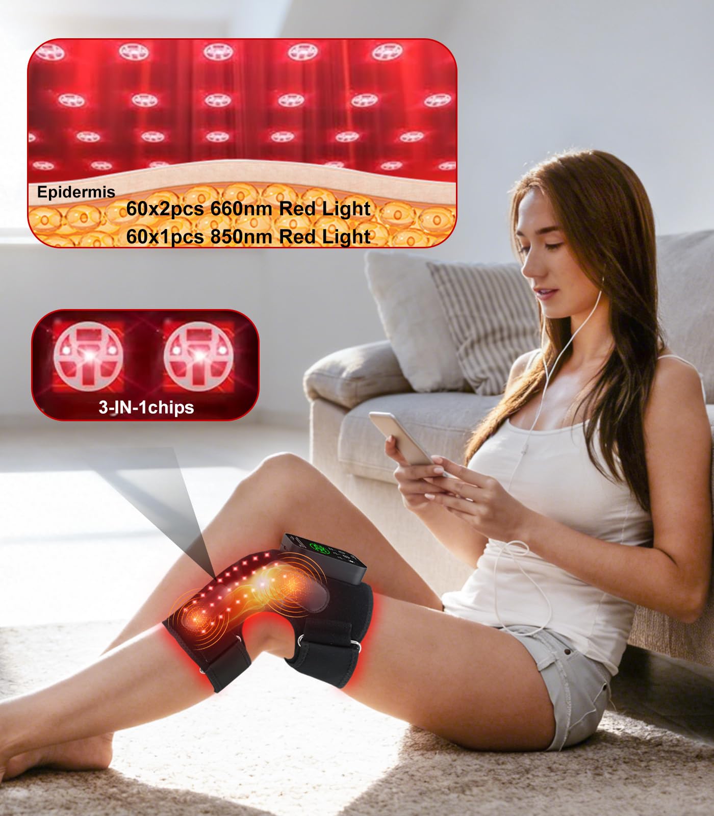 YUQBLITTY panel de control táctil para ajustar calor y vibración fácil