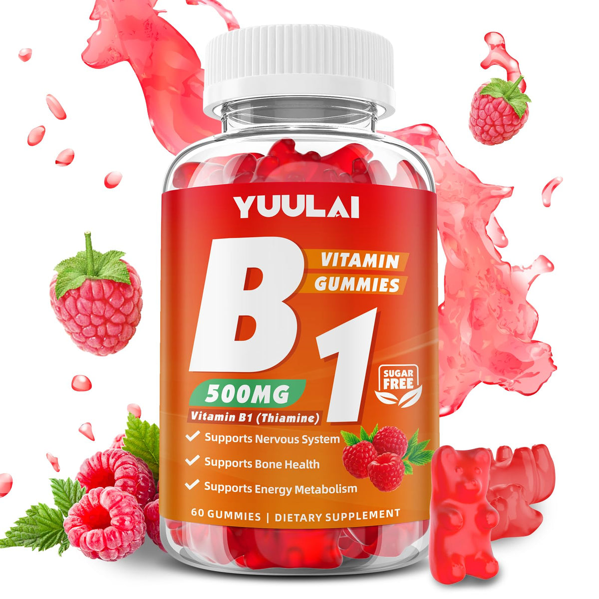 YUULAI envase frontal de gominolas muestra cantidad y sabor, conveniencia diaria
