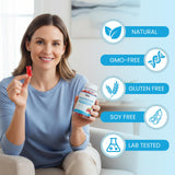 Botella YXSW abierta con gominolas visibles que transmiten facilidad de uso