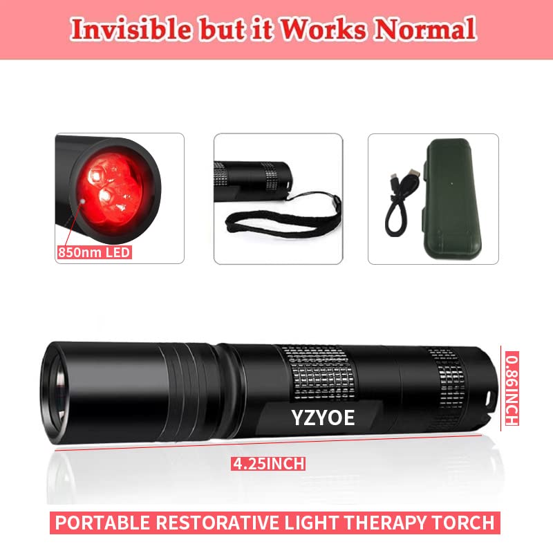 YZYOE primer plano de LEDs mostrando las tres longitudes de onda