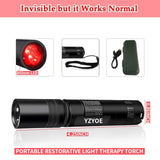 YZYOE primer plano de LEDs mostrando las tres longitudes de onda