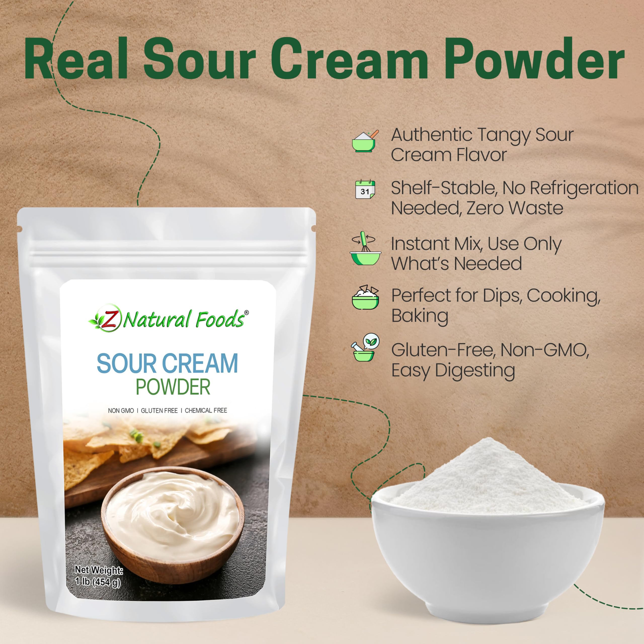 Z Natural Foods crema reconstituida en cuenco, cremosa lista para usar