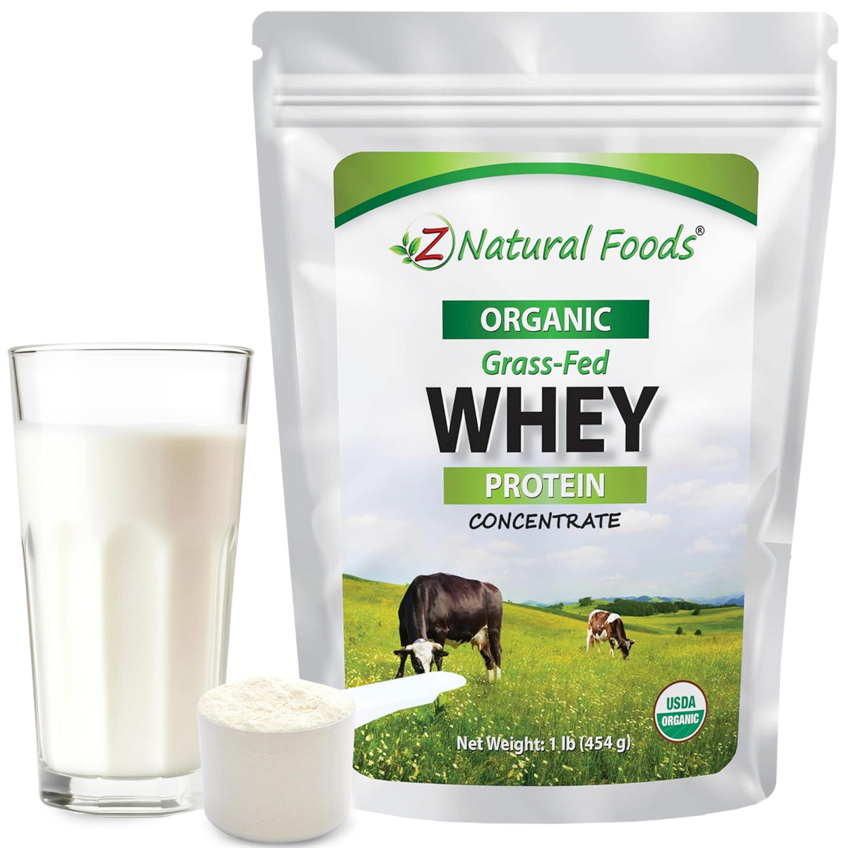 Z Natural Foods frente del envase mostrando marca y pureza